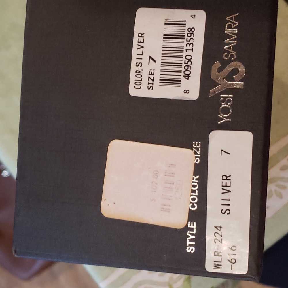 NWT, Yosi Samra Lara Silver Ballet Slippers - Picture 4 of 6